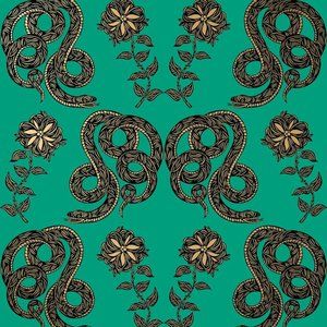 Hygge & West Serpentine Wallpaper Rolls - Emerald NWT
